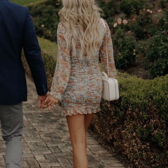 Nordstrom x Vici floral dress medium ruched chiffon - Picture 2 of 9